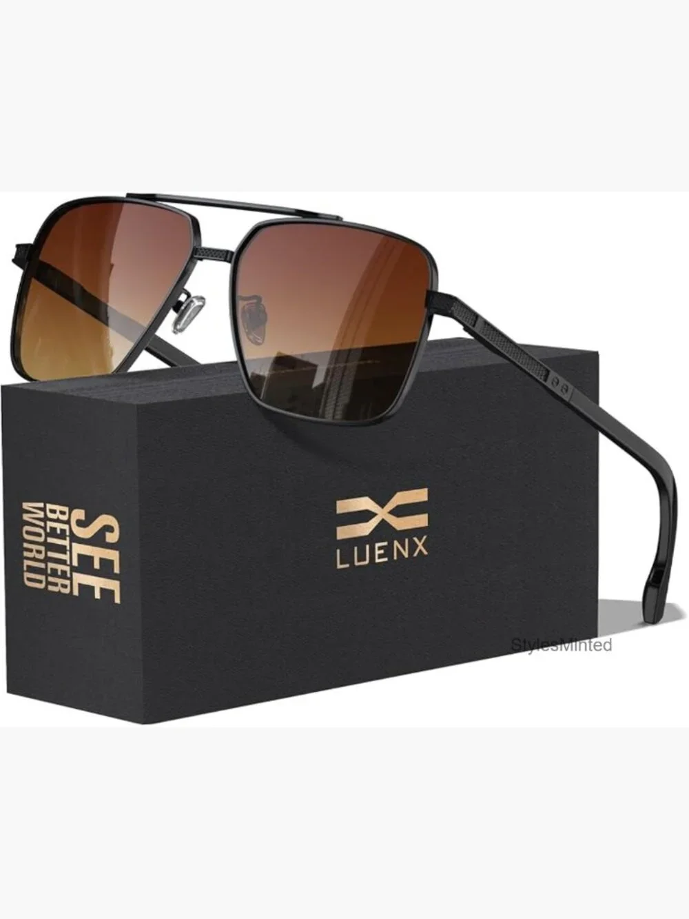Square Aviator Polarized Sunglasses UV400 Retro Driving Shades